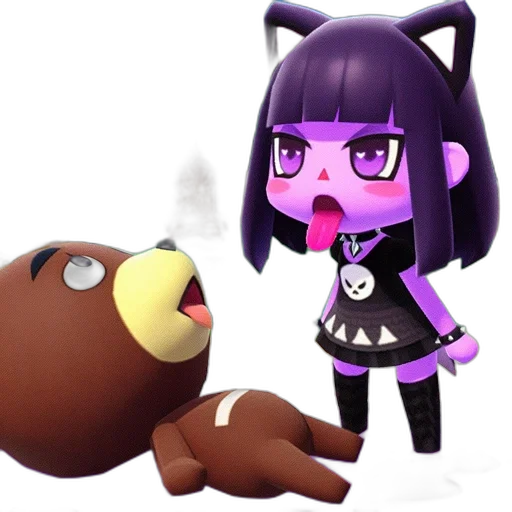 creature, animal, staff, 3d render, concept art, pixel art, anime, dark transparent PNG cut-out