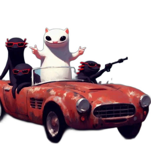car, robot, animal, concept art, 3d render, cartoon, photorealistic, fire transparent PNG cut-out