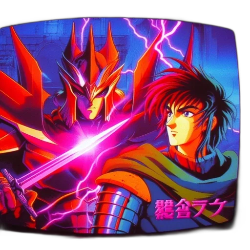 jacket, vaporwave, concept art, cyberpunk, anime, outer space, two, animated transparent PNG cut-out