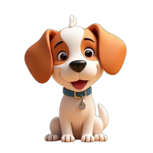 animal, staff, 3d render, cartoon transparent PNG cut-out