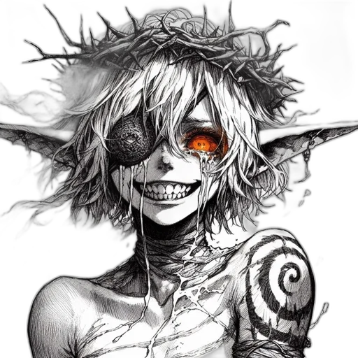 mask, creature, face, staff, fantasy art, comic book art, concept art, anime transparent PNG cut-out