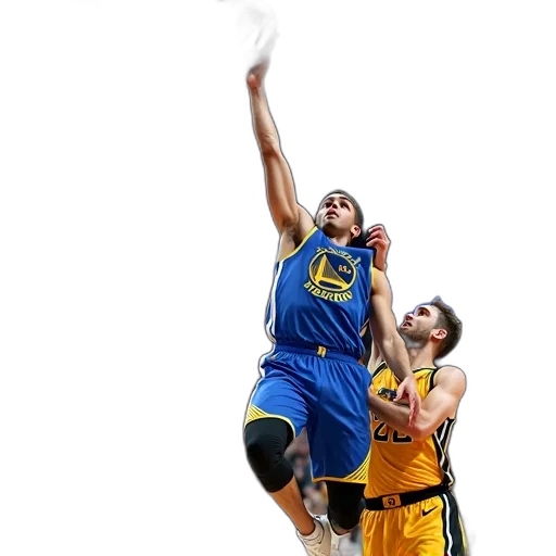 concept art, photorealistic, 3d render, pixel art, basketball, player, blue, white transparent PNG cut-out