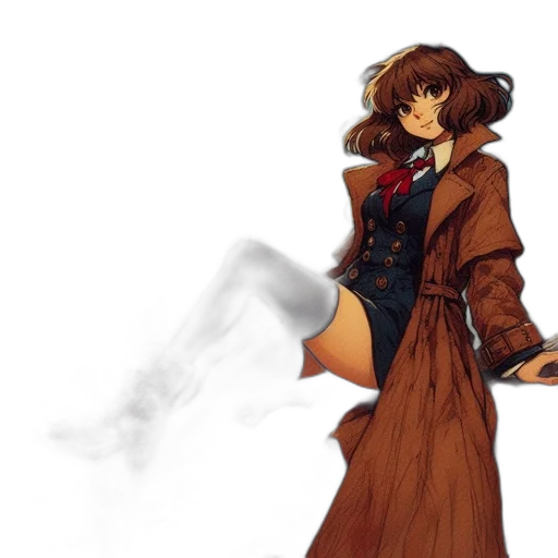 jacket, dress, staff, concept art, pixel art, fantasy art, anime, fog transparent PNG cut-out