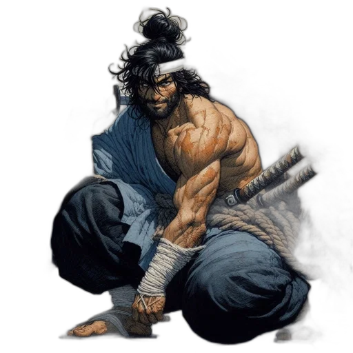sword, concept art, comic book art, fantasy art, photorealistic, muscular, man, holding transparent PNG cut-out