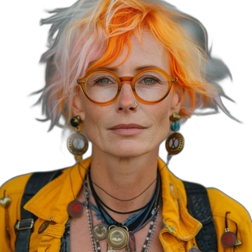 face, jacket, hair, jewelry, cyberpunk, photorealistic, concept art, cartoon transparent PNG cut-out