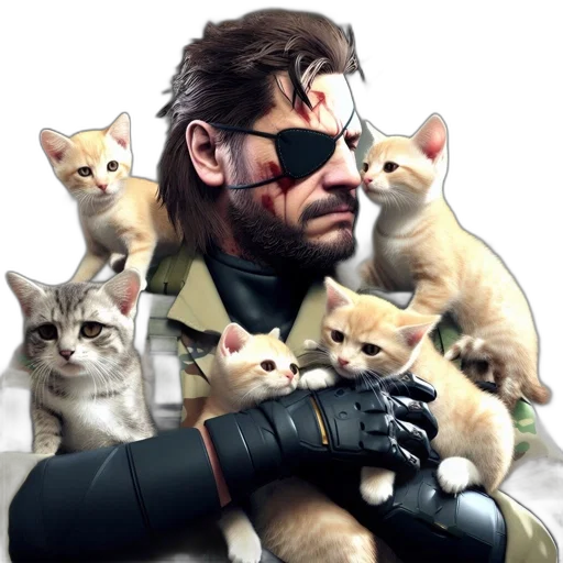 animal, weapon, concept art, cyberpunk, comic book art, pixel art, manly, figure transparent PNG cut-out