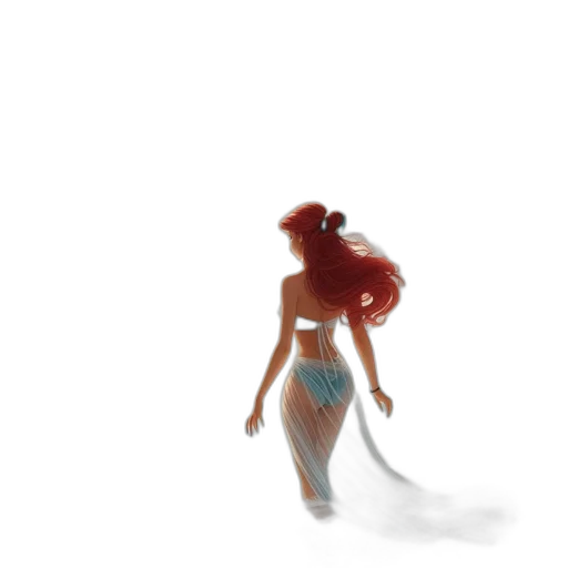 dress, creature, hair, staff, concept art, fantasy art, watercolor, 3d render transparent PNG cut-out