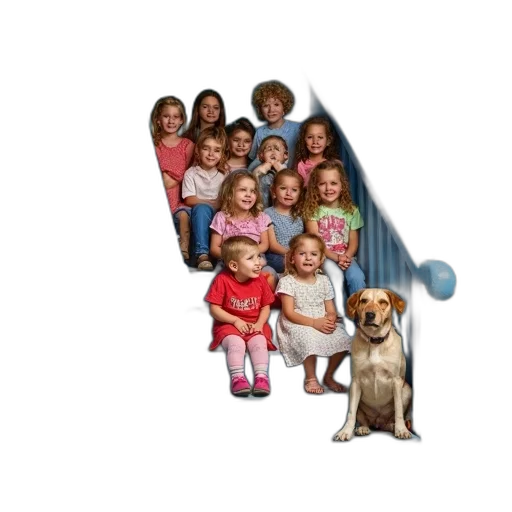animal, second, image, shows, group, children, gathered, blue transparent PNG cut-out