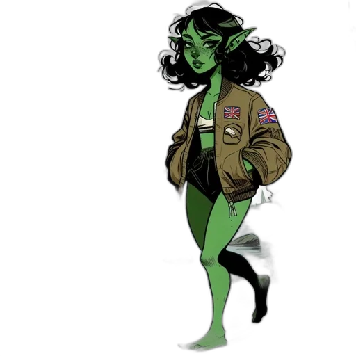 jacket, creature, concept art, comic book art, fantasy art, pixel art, outer space, green transparent PNG cut-out