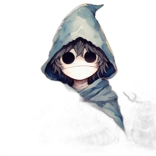 mask, hat, staff, face, watercolor, concept art, fantasy art, pixel art transparent PNG cut-out