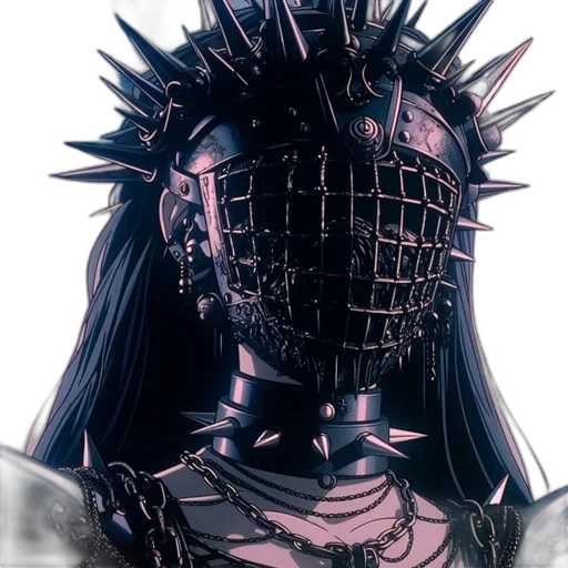 mask, crown, face, robot, concept art, cyberpunk, comic book art, fantasy art transparent PNG cut-out