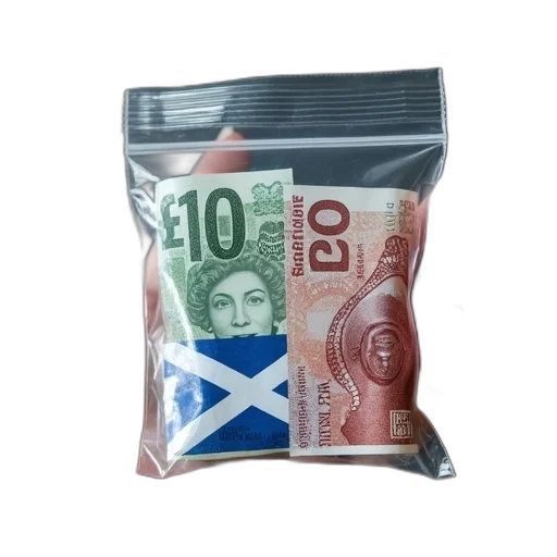 food, hand, holds, transparent, plastic, bag, containing, scottish transparent PNG cut-out
