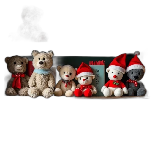 bookshelf, filled, various, books, stuffed, animals, arranged, way transparent PNG cut-out