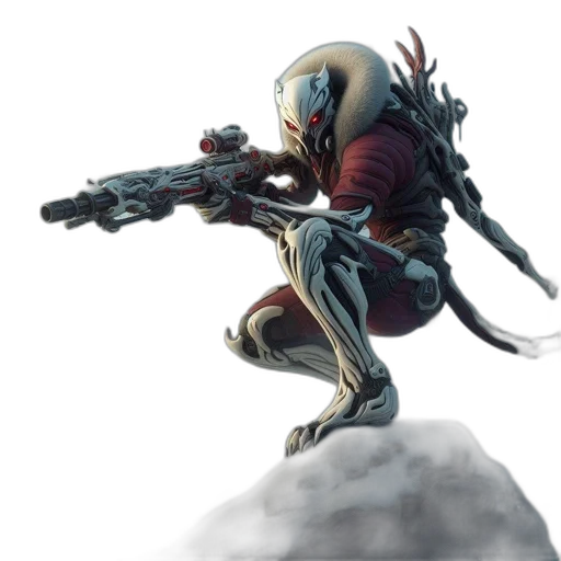 robot, weapon, concept art, comic book art, fantasy art, 3d render, outer space, futuristic transparent PNG cut-out