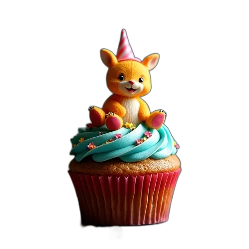 food, staff, 3d render, photorealistic, birthday, cupcakes, characters, night transparent PNG cut-out