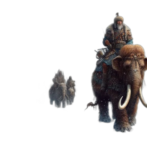 animal, creature, concept art, fantasy art, 3d render, photorealistic, snow, fog transparent PNG cut-out