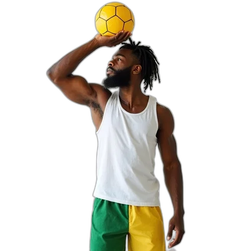 muscular, man, dreadlocks, wearing, white, tank, top, pants transparent PNG cut-out