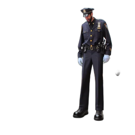 staff, jacket, weapon, hat, concept art, 3d render, police, officer transparent PNG cut-out