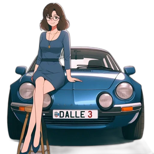 car, dress, jacket, anime, cartoon, concept art, pixel art, city street transparent PNG cut-out