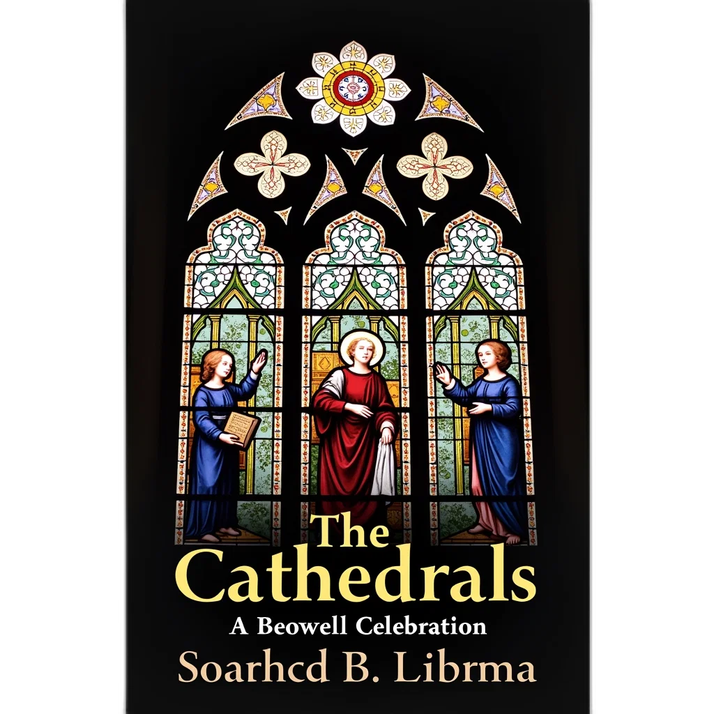 cover, book, titled, cathedrals, farewell, celebration, colorful, stained transparent PNG cut-out