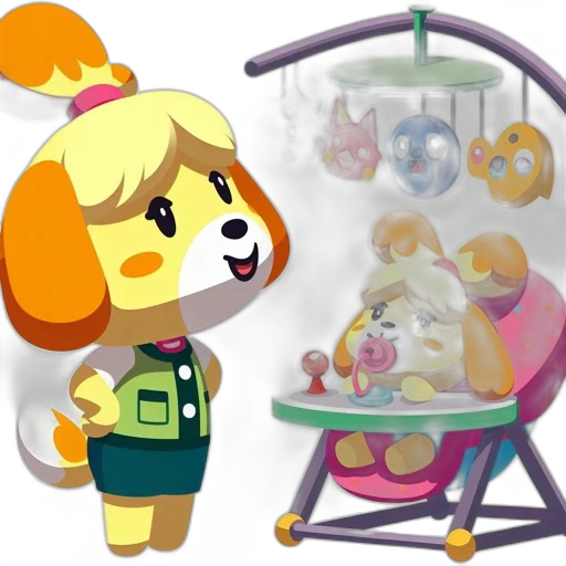 concept art, 3d render, pastel, two, identical, characters, one, larger transparent PNG cut-out
