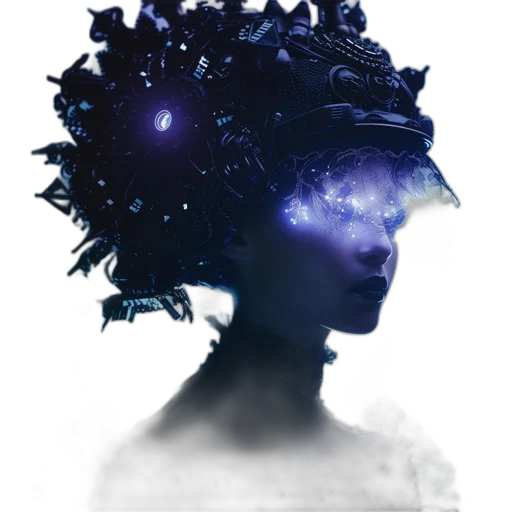 crown, mask, face, hat, concept art, fantasy art, photorealistic, cyberpunk transparent PNG cut-out
