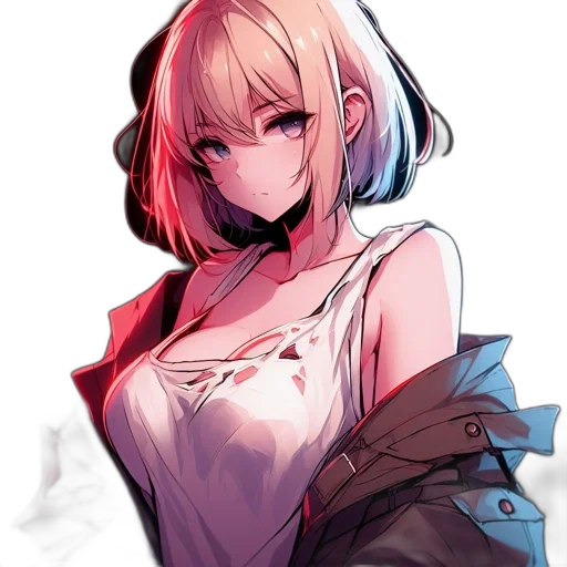 dress, jacket, robot, staff, anime, concept art, watercolor, pixel art transparent PNG cut-out