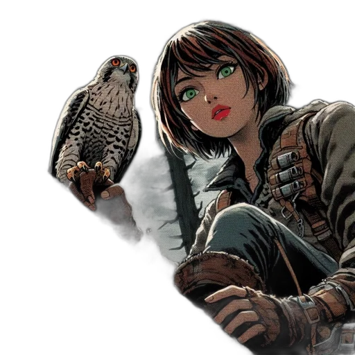 weapon, animal, comic book art, fantasy art, concept art, photorealistic, snow, earth tones transparent PNG cut-out
