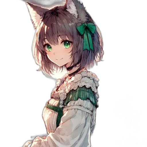 staff, dress, animal, creature, anime, fantasy art, watercolor, pixel art transparent PNG cut-out