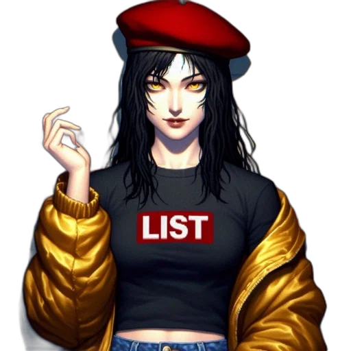 jacket, staff, jewelry, hat, pixel art, concept art, comic book art, fantasy art transparent PNG cut-out