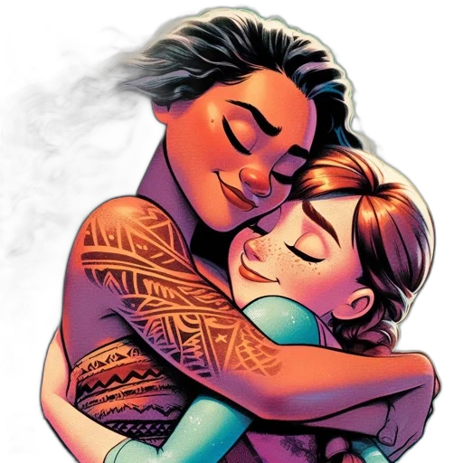 comic book art, concept art, two, animated, females, one, tribal, tattoos transparent PNG cut-out