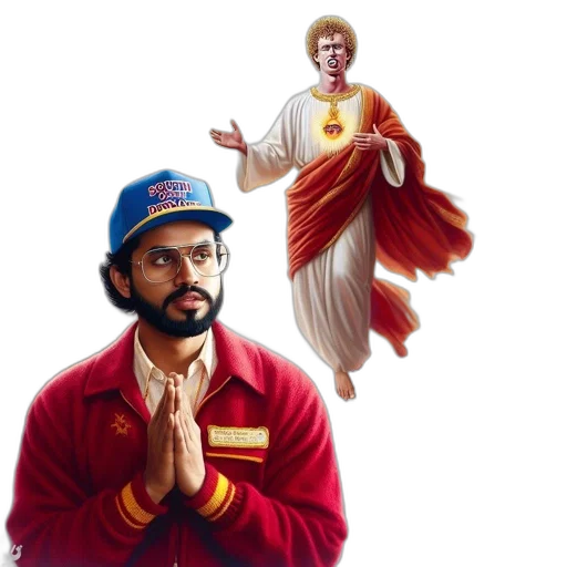 pixel art, concept art, fire, ethereal, scene, features, man, prayer transparent PNG cut-out
