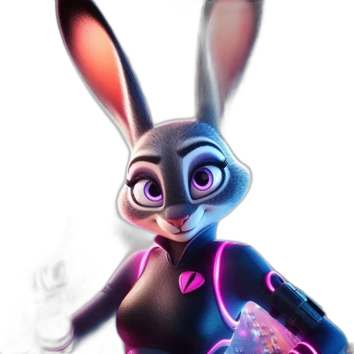 animal, dress, robot, concept art, 3d render, cartoon, fantasy art, neon lights transparent PNG cut-out