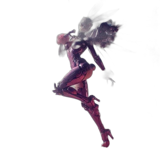 robot, creature, dragon, hair, concept art, 3d render, fantasy art, comic book art transparent PNG cut-out