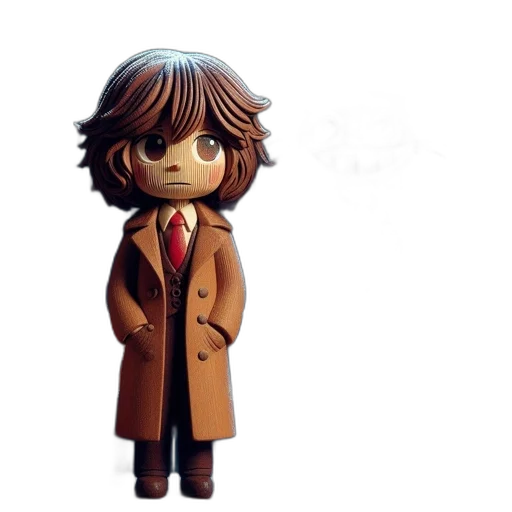 jacket, concept art, 3d render, cartoon, comic book art, two, clay-like, characters transparent PNG cut-out