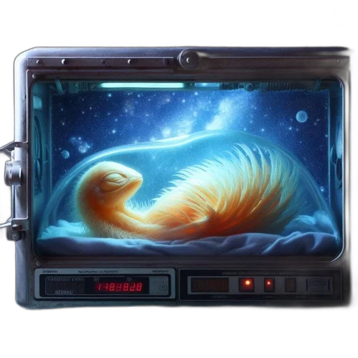 underwater, outer space, illuminated, sleeping, creature, resides, within, translucent transparent PNG cut-out