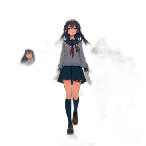 creature, dress, mask, jacket, concept art, pixel art, 3d render, anime transparent PNG cut-out