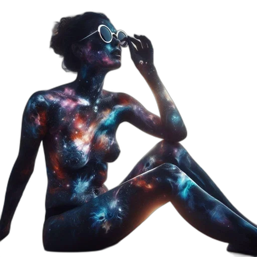 dress, jewelry, robot, creature, concept art, fantasy art, cyberpunk, photorealistic transparent PNG cut-out