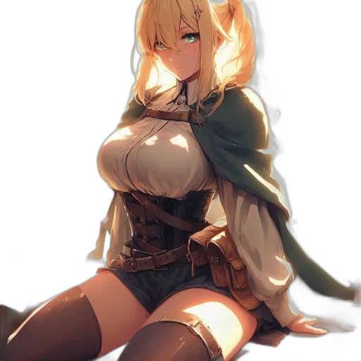 weapon, dress, jacket, sword, anime, fantasy art, concept art, pixel art transparent PNG cut-out