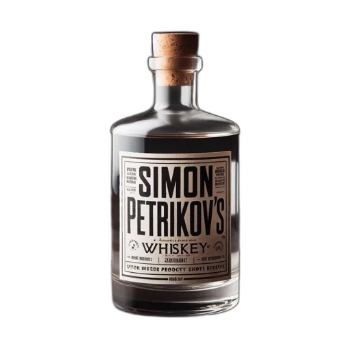 bottle, image, displays, bourbon, whiskey, labeled, simon, petrikov transparent PNG cut-out
