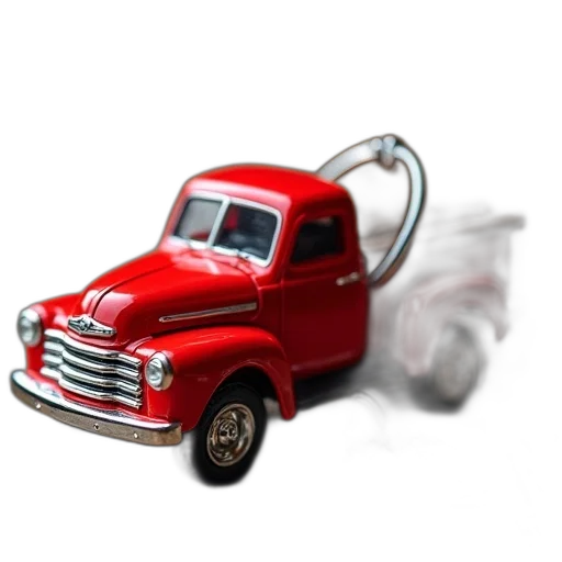 car, photorealistic, 3d render, concept art, red, classic, truck, key transparent PNG cut-out