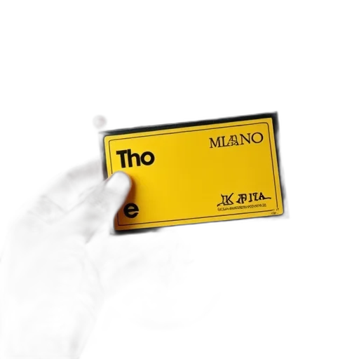 3d render, person, hand, holding, yellow, ticket, black, border transparent PNG cut-out