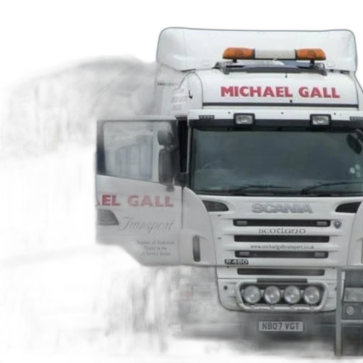 photorealistic, concept art, 3d render, white, truck, name, michael, gall transparent PNG cut-out