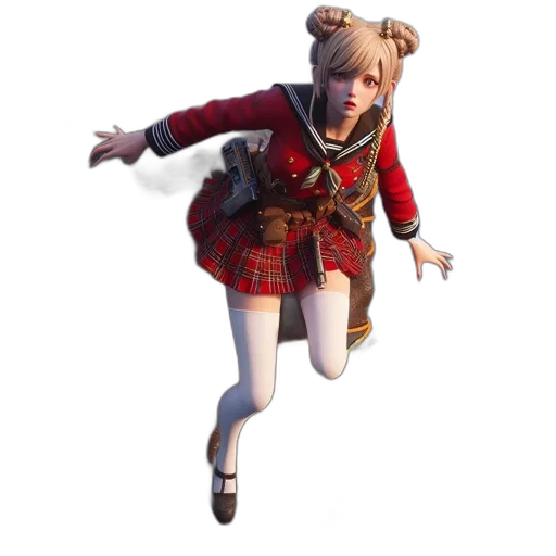 jacket, staff, weapon, creature, 3d render, concept art, anime, fantasy art transparent PNG cut-out