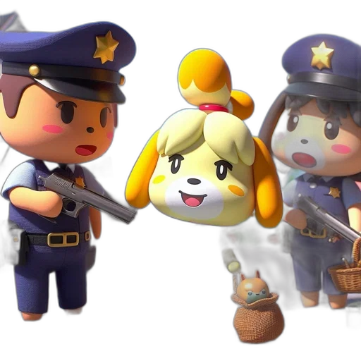 staff, weapon, concept art, 3d render, golden, three, police, officers transparent PNG cut-out