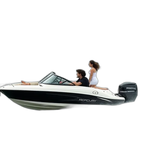 car, 3d render, couple, enjoying, ride, speedboat, calm, lake transparent PNG cut-out