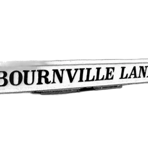 furniture, black, white, photo, street, sign, reading, bournville transparent PNG cut-out