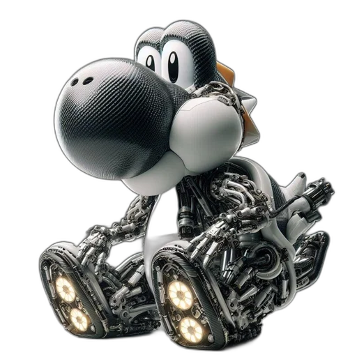 robot, car, animal, weapon, 3d render, concept art, cartoon, elaborate transparent PNG cut-out