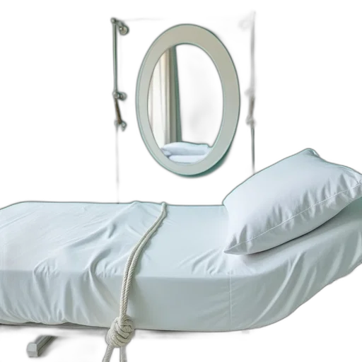 furniture, staff, white, hospital, bed, sheet, pillow, room transparent PNG cut-out