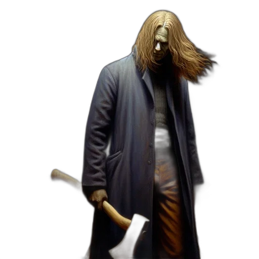 staff, jacket, mask, weapon, concept art, comic book art, 3d render, photorealistic transparent PNG cut-out